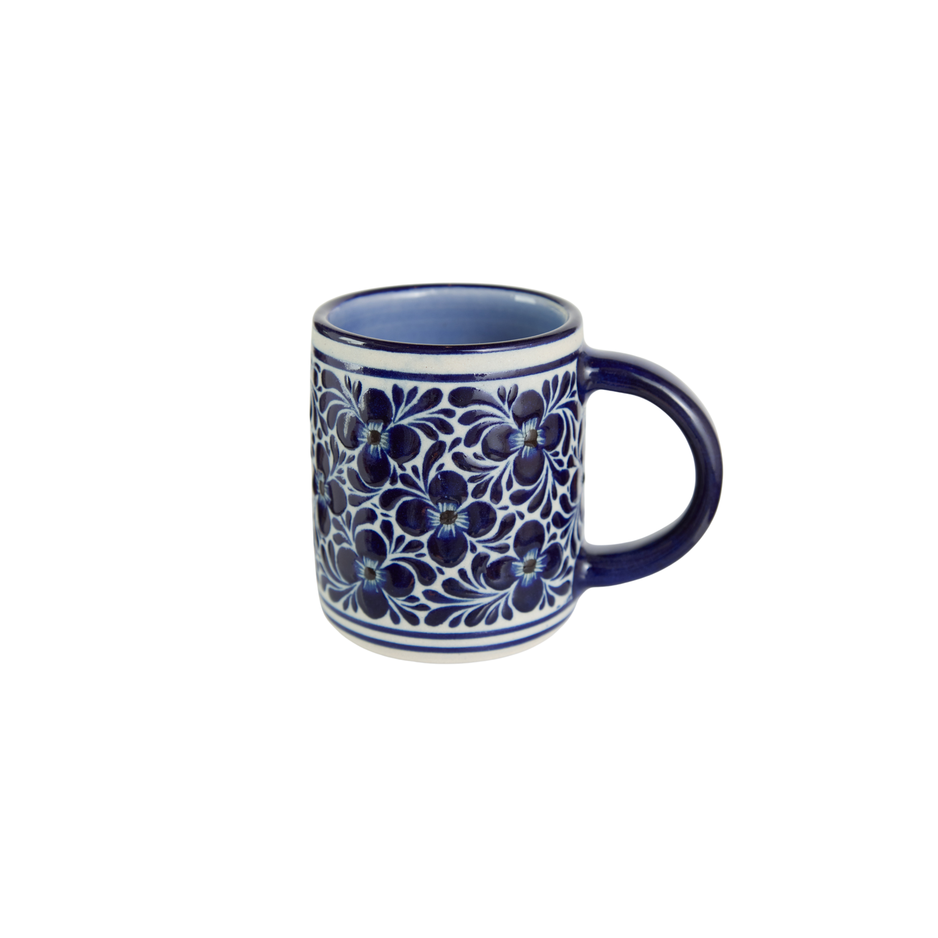 Truebrew Artisan Mugs | Flores Azules Handcrafted Coffee Mug